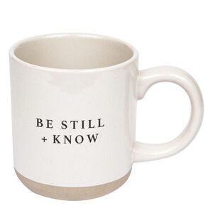 NEW Be Still & Know Inspirational Christian 14oz Stoneware Coffee Cup